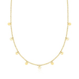 Pure Collection by Ross-Simons Italian 18kt Gold Vermeil Disc Station Necklace Size 16 - 1 of 4