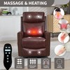 PAGED Modern Swivel Recliner Chair, Heating Massage Chair with Side Pocket, Leather Accent Chair for Bedroom, Living Room Furniture - 4 of 4