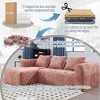 98.42'' Chenille L-Shaped Sectional Sofas with Chaise Longue, Side Pockets, and Free Assembly - 4 of 4
