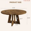 Kitchen 47 inch Round Dining Table for 4-6, Farmhouse Kitchen Table w/Wooden Pedestal Base, Gray Wood Top - 2 of 4