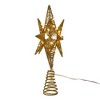 Kurt Adler 11-Inch Pre-Lit Twinkling LED 60-Light Gold Starburst Tree Topper - 4 of 4