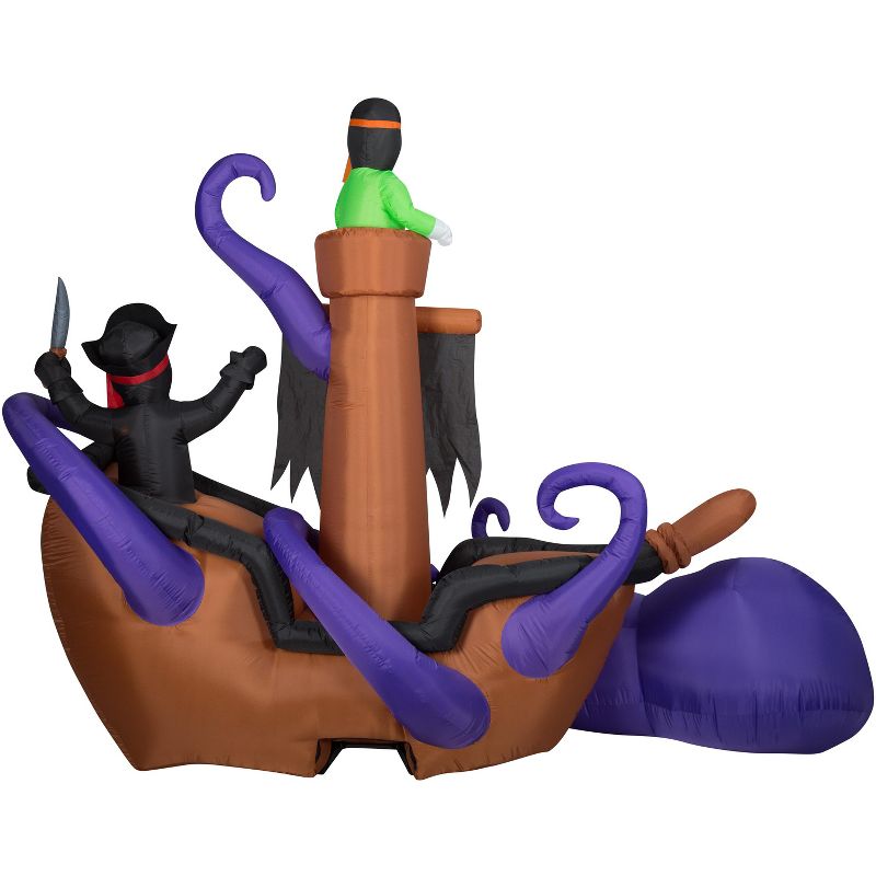 Gemmy Airblown Inflatable Halloween Pirate Ship, 7.5 ft Tall, Black, 4 of 6