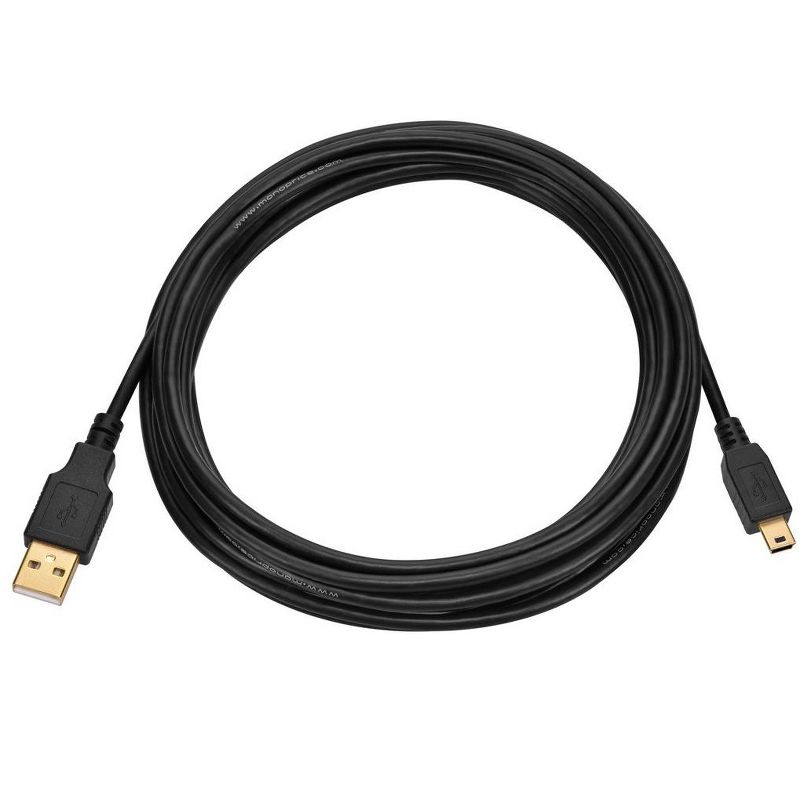 Monoprice USB/Lightning Cable - 15 Feet - Black | USB-A to Mini-B, 5-Pin, 28AWG conductors, 5 of 6