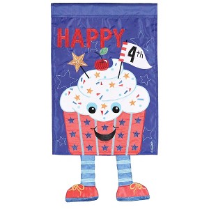 Dicksons Magnolia Garden Happy Fourth Cupcake Blue 18 x 13 Polyester Crazy Legs Outdoor Garden Flag - 1 of 2