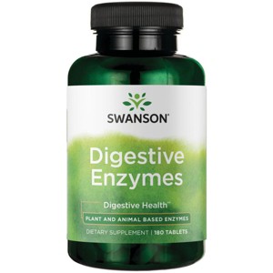 Swanson Digestive Enzymes - Promotes Digestive Health Support - Aids Healthy Digestion of Carbs, Proteins, and Fats - (180 Tablets). - 1 of 2