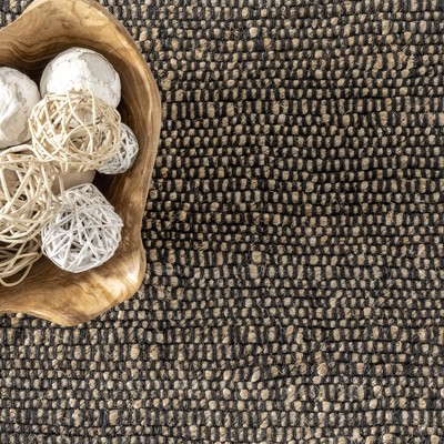 Charcoal Cotton-Blend 6' x 9' Flat Woven Handmade Area Rug