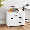 Costway 5-Drawer File Cabinet Mobile Chest of Drawers with Side Cabinet 5 Casters - 4 of 4