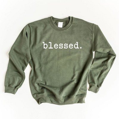 Simply Sage Market Women's Graphic Sweatshirt Blessed Typewriter
