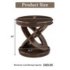 Luxystar Retro Wood Round End Table with X-shape Base for Dining or Living Room, Espresso - 4 of 4