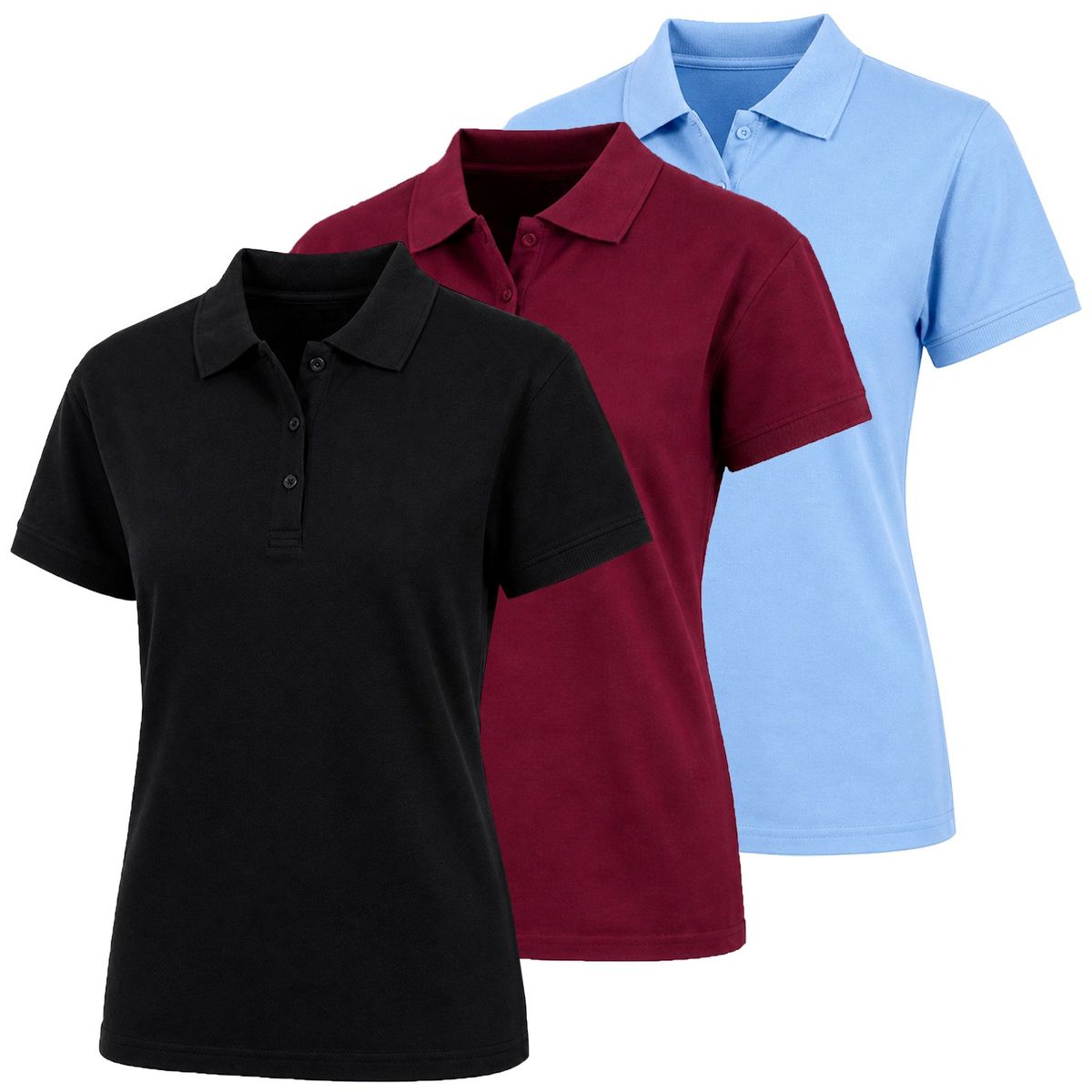Galaxy by Harvic Junior's Short Sleeve School Uniform Pique Polo Shirt-3 Pack
