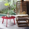 DOMETOUR 27.5 Inch Round Coffee Table Patio Side Table, Weather Resistant Outdoor Large Side Table - 3 of 4