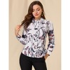 INSPIRE CHIC Women's Point Collar Long Sleeve Floral Shirt - 3 of 4