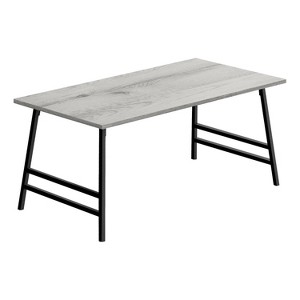 Monarch Specialties Coffee Table Accent Cocktail Rectangular Living Room 40"L Grey Laminate Black Metal Contemporary Modern - 1 of 4