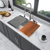 Gulches 33"x22" Drop-in Topmount Single Bowl Ledge Workstation Sink, 16G T304 Stainless Steel, Gold - 2 of 4