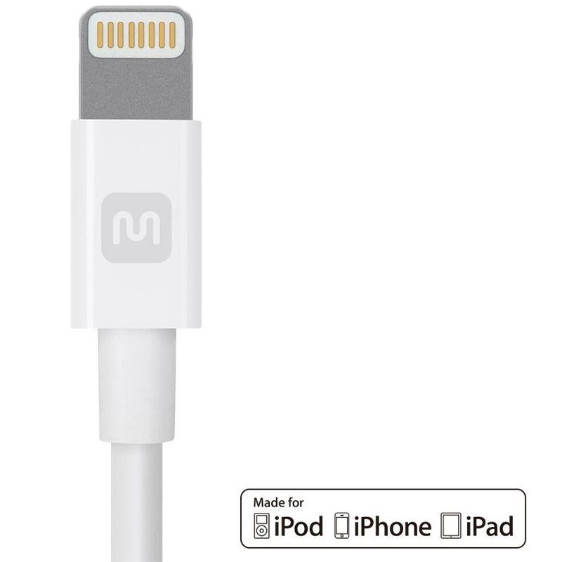 Monoprice Apple MFi Certified Lightning to USB Charge & Sync Cable - 3 Feet - White | iPhone X, 8, 8 Plus, 7, 7 Plus, 6, 6 Plus, 5S - Select Series, 5 of 7