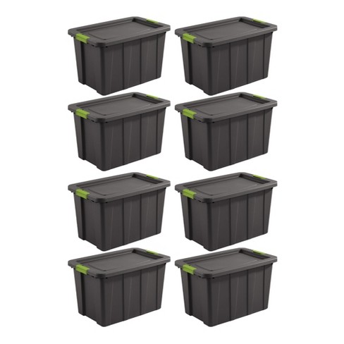 Sterilite Tuff1 Latching 30 Gallon Plastic Storage Tote Container & Lid (8 Pack)