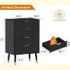 Jojoka Fluted 4 Drawers Dresser for Bedroom,Modern Chest of Drawers with Gold Handle - 2 of 4