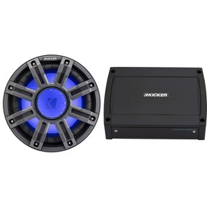 Kicker 51MWE104 - MWE 10-Inch Premium Marine Subwoofer (Enclosure) 4-ohm & 48KXMA4002 Marine Amp Bundle - 1 of 4