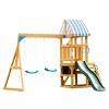 ROBOTIME Play And Swing Sets Wooden Outdoor Swing Set With Swings, Slide, Rock Climbing Wall, Backyard Kid Swing Toy, Multicolored, 134"*110.5"*96.8" - 2 of 4