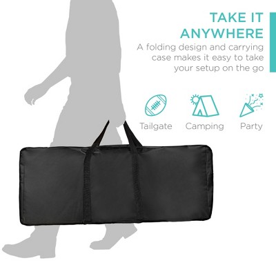Sleek Black Portable Pop-Up Bar Table with Removable Skirt