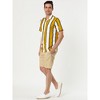 Lars Amadeus Men's Summer Striped Shirts Short Sleeves Button Down Beach Color Block Shirt - 4 of 4