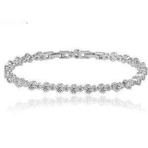Hollywood Sensation Round Cut Cubic Zirconia Tennis Bracelet with Round Cut Cubic Zirconia 7 Inches Gold - 1 of 4