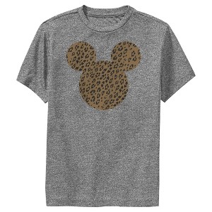Boy's Disney Mickey Mouse Cheetah Print Silhouette Performance Tee - 1 of 4