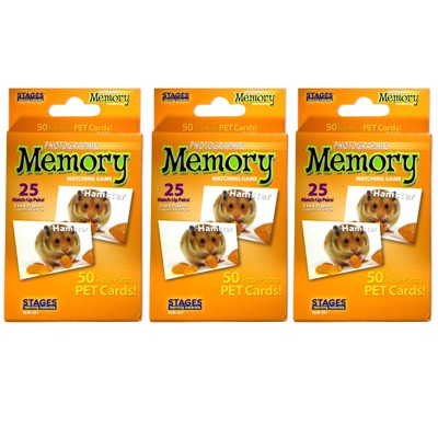 Stages Learning Materials Pets Photographic Memory Matching Game, Pack of 3