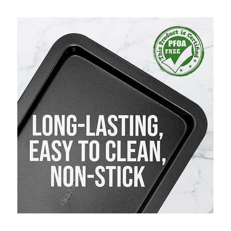 NutriChef Small Cookie Sheet - Non-Stick Bake Trays with Black Coating Inside & Outside, 3 of 7