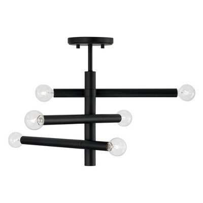 Capital Lighting Zane 6 - Light Semi-Flush Mount in  Matte Black