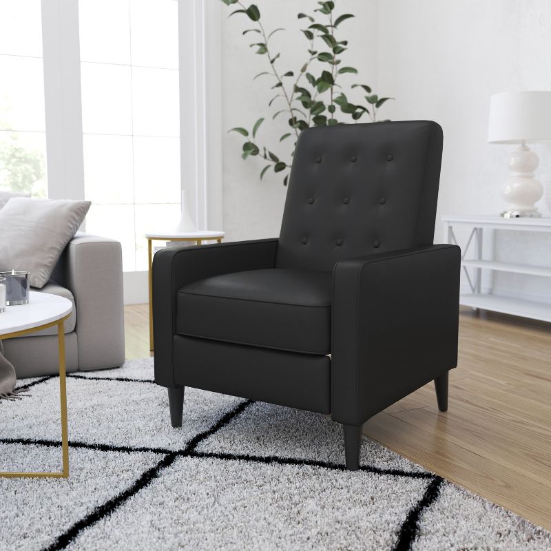 Merrick Lane Darcy Recliner Chair Mid-Century Modern Tufted Upholstery Ergonomic Push Back Living Room Recliner, 3 of 14
