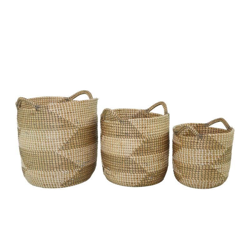 Set of 3 Seagrass Storage Baskets Natural - Olivia &#38; May, 2 of 6