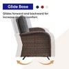 Belord 43" Propane Fire Pit Table Set Patio Furniture Set with Glider Loveseat, Brown Wicker Deep Seating Patio Swivel Rocker Glider Chairs - 2 of 4