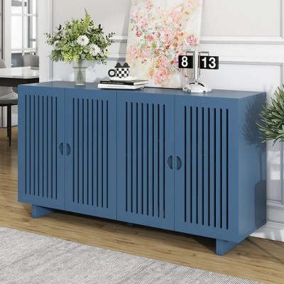 Modern Style Sideboard with Superior Storage Space,Hollow Door Design and 2 Adjustable Shelves for Living Room and Dining Room