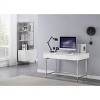 Waves Coastal 2 Drawer Writing Desk Glossy White - Treasure Trove: Polished Chrome Legs, MDF, 48" Width - 2 of 4