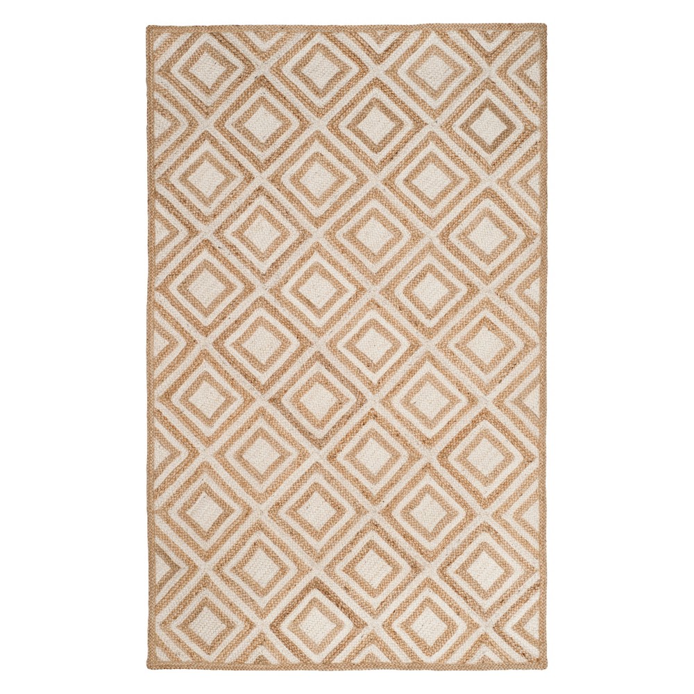 6'x9' Gertrude Geometric Woven Area Rug Natural/Ivory - Safavieh