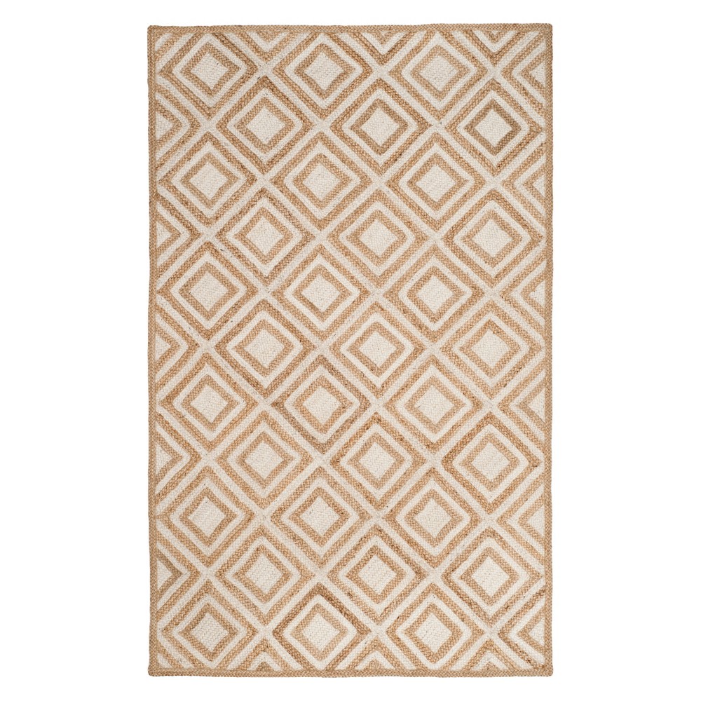 4'x6' Gertrude Geometric Woven Area Rug Natural/Ivory - Safavieh