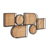 Bamboo Geometric Shapes Wall Decor with Metal Wire Frames Brown - The Novogratz: Rattan Style, Modern Artwork, Vertical Display - 2 of 4