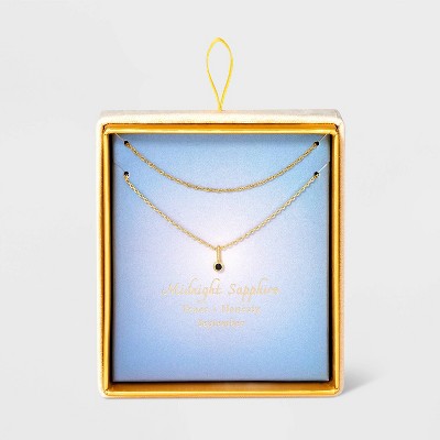 14K Gold Dipped Genuine Stone Pendant Necklace - A New Day™