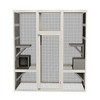 Akoasm 62.6 in. W Large Outdoor Wooden Cat House with 5 Platforms and 2 Resting Boxes-Gray - 4 of 4