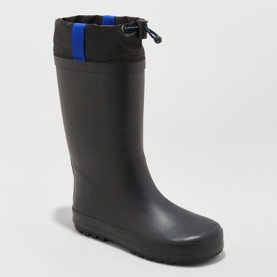 boys black rain boots