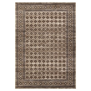 8'x10' Washable Bordered Modern Geometric Living Room Rugs, Stain Resistant Non Slip Large Throw Carpet for Bedroom Dining Room, Brown - 1 of 4
