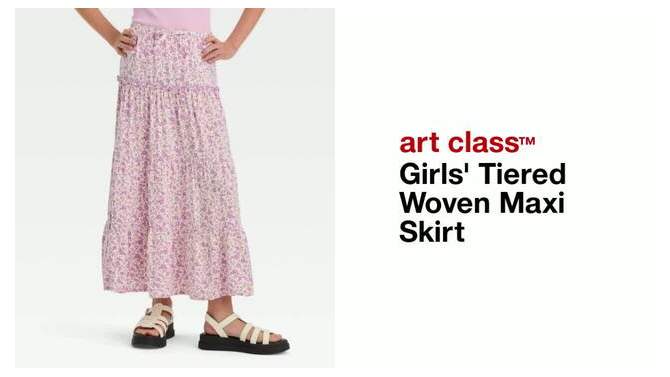 Girls' Tiered Woven Maxi Skirt - art class™, 2 of 5, play video