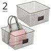 mDesign Bedroom Closet Storage Organizer Basket, Label Slot, 2 Pack, Matte Black - 3 of 4