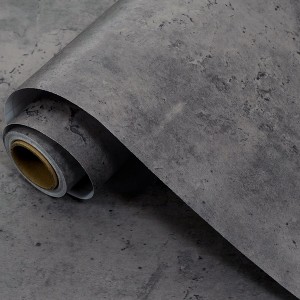 Cement Concrete Vinyl Peel and Stick Wallpaper Roll Dark Grey Self Adhesive Contact Paper (Covers 36 sq. ft.) - 1 of 4