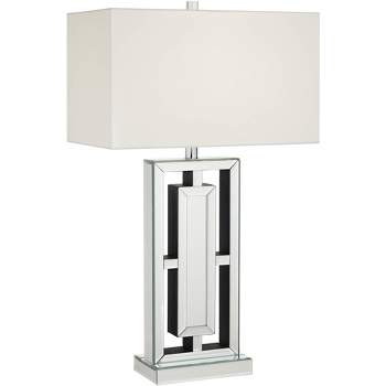 Silver Bedroom Waylon Shade Living Set Luxe Modern Glass Lighting Lamps : Tall Room Of Bedside Off-white Nightstand Table 360 28\