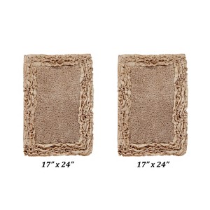 Shaggy Border Collection 2-Piece Bath Rug Set 100% Cotton Tufted Weave Ruffle Border Pattern Bathroom Rug for Machine Washable Bathmat - 1 of 4