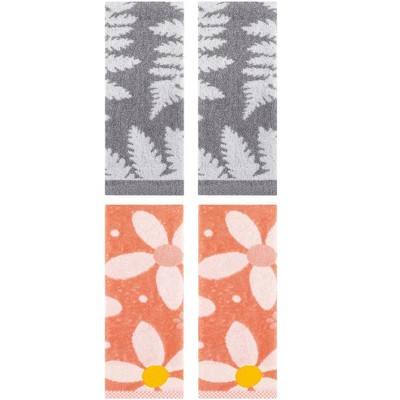 REGALWOVEN 4 Pcs Cotton Soft Absorbent Decorative Hand Towels for Bathroom Kitchen 13 x 29 Inch