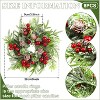 8 Pcs Christmas Candle Rings Wreath Artificial Berries Snowy Pine Candle Ring Holder - 2 of 4