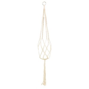 Unique Bargains Macrame Vintage Handmade Braided Rope Flower Plant Planters Hanger Beige 39.4 Inch 1 Pc - 1 of 4